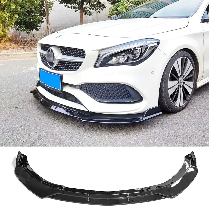 Front Bumper Splitter for Benz W117 CLA200 CLA-Class 2016 - 2020 Lip Diffuser Carbon Surface Body Kit Spoiler Skirt