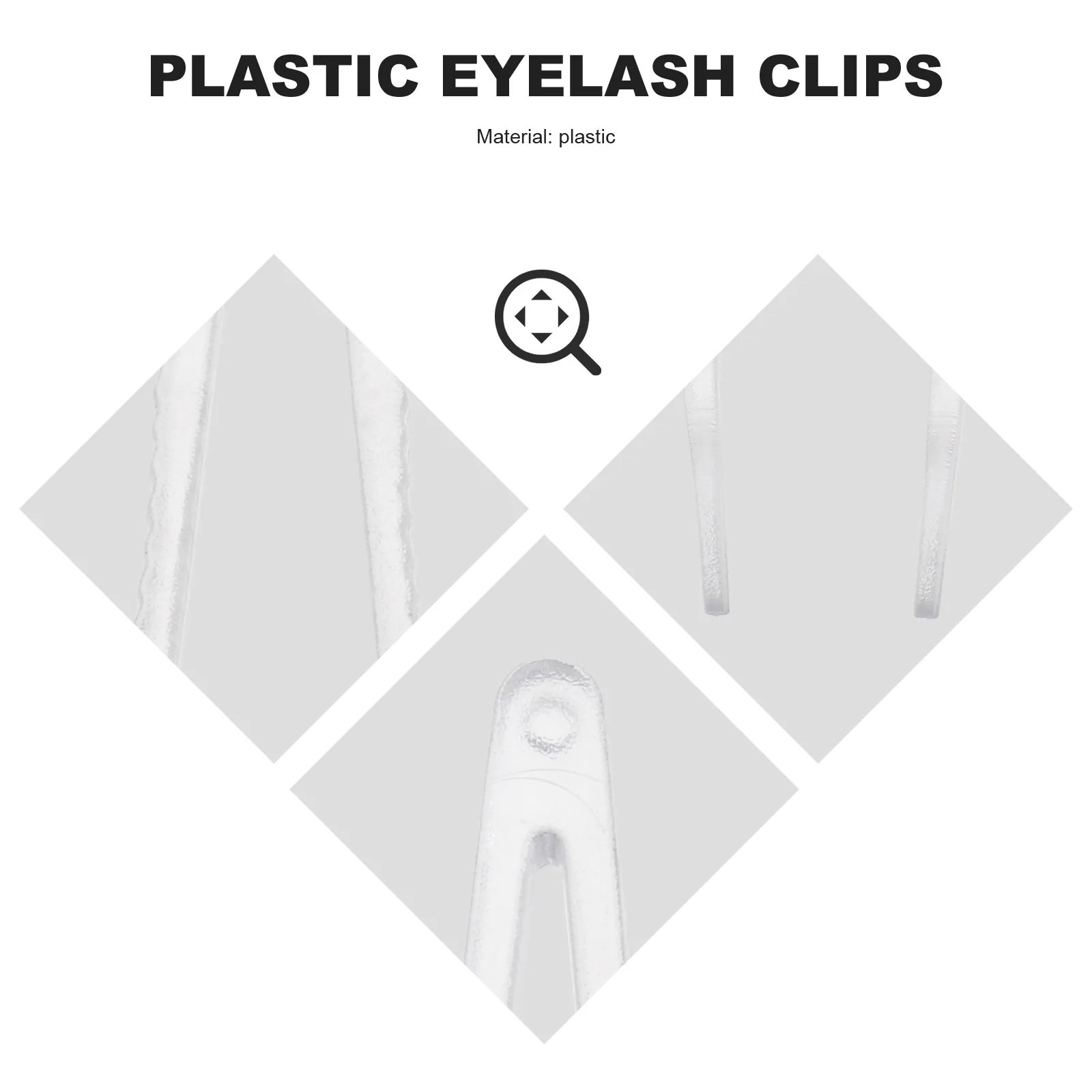 50 pezzi clip per estensione ciglia adesivi per doppia palpebra strumento per trucco in plastica trasparente applicatore per pinzette per ciglia finte