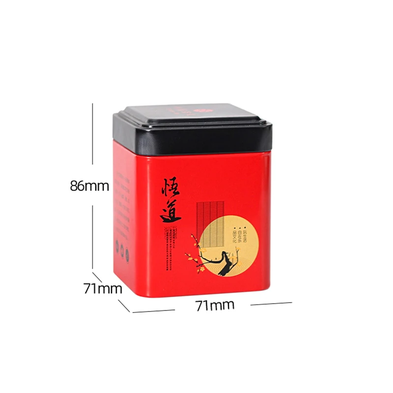 Mini Square Tinplate Storage Box Sealed Tea Caddy Small Coffee Jar Tea Leaves Container Cans Small Spices Storage Boxes