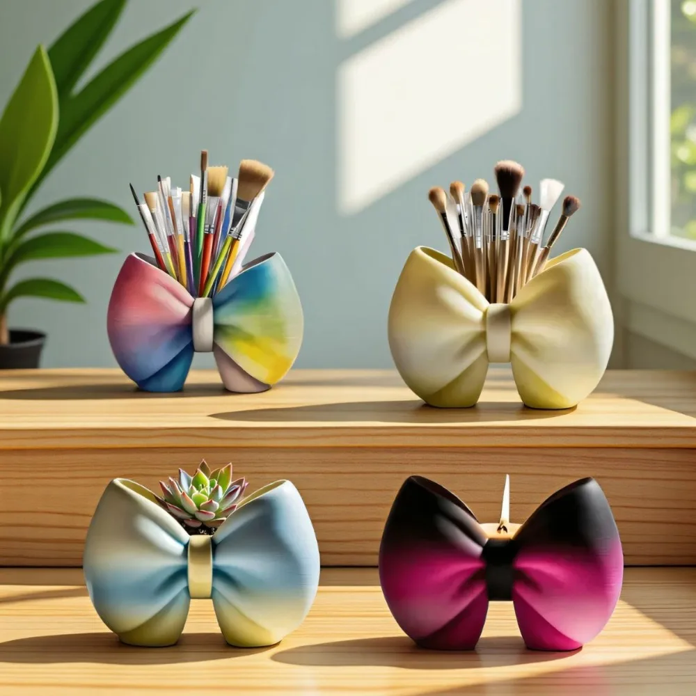 

Art Silicone Bow Candle Mold Non-stick Soft Aromatherapy Mold Household Vase Mold Gift Making