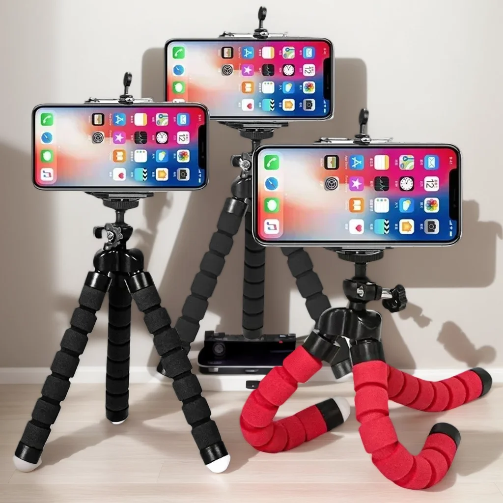 Treppiede Sponge Octopus - Supporto universale per cellulare pigro con clip per fotocamera portatile