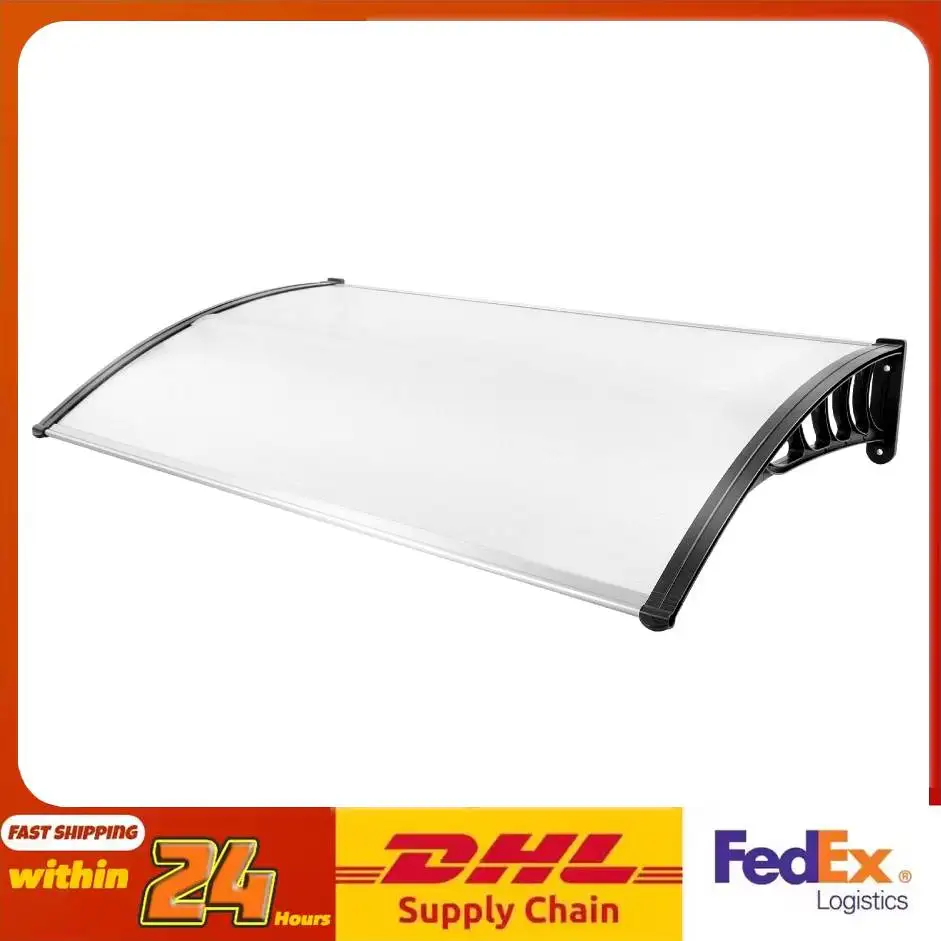 Toldo de Policarbonato PP para Protección Contra la Intemperie, Cubierta para Puerta, Toldo Resistente y Transparente para Puerta Principal, Patio, Balcón