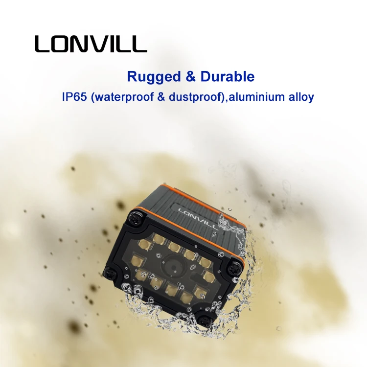 เครื่องสแกนบาร์โค้ดแบบติดตั้งถาวร OEM IP65 รองรับ QR Code 2D เชื่อมต่อผ่าน Ethernet สำหรับสายพานลำเลียง สายการประกอบ และเครื่องคัดแยกโลจิสติกส์