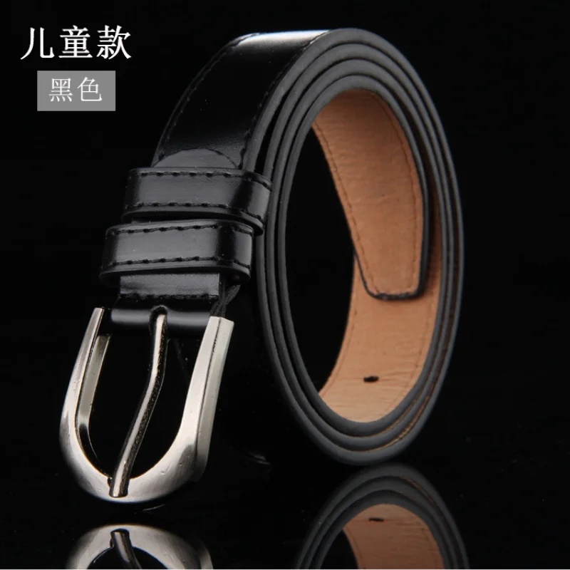 High Quality Children Black Leather Belts for Boys Girls Kids Casual Waist Strap Belt Waistband for Jeans Pants Trousers 2.3cm