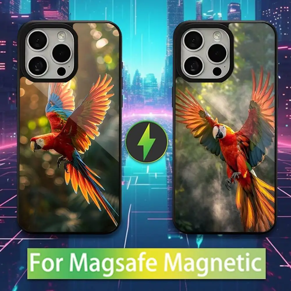 

Animal Cute Parrot Phone Case For iPhone 16,15,14,13,12,11,Pro,Max,Plus,Mini,Magsafe,Magnetic Wireless Charging Case