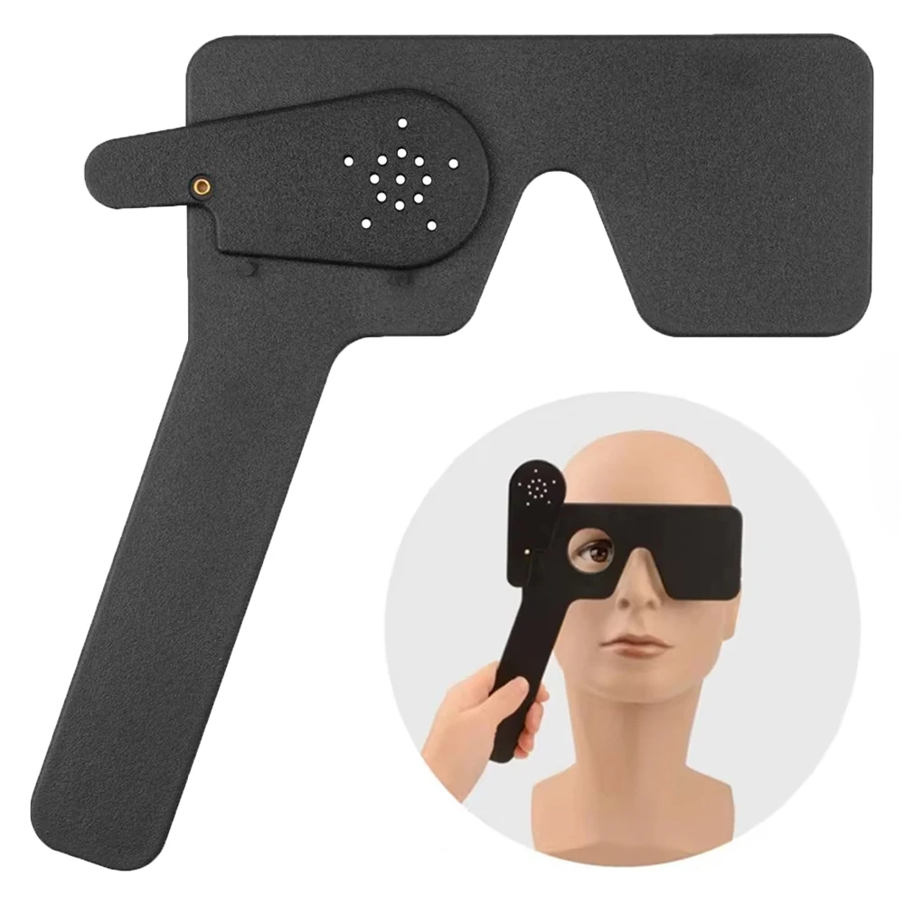 Black Lorgnette Occluder Multi 17 Pin Hole Hand Occluder Optometry Instrument Tool Sleeping Care for Vision Test & Eyesight Exam