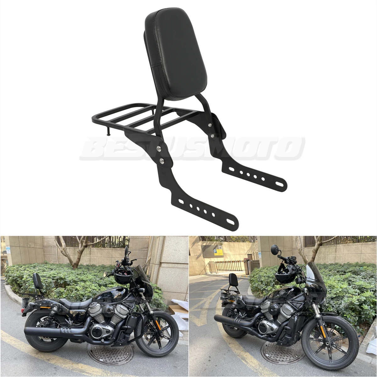 Motorcycle Parts Passenger Backrest Sissy Bar Luggage Rack For Harley Nightster 975 RH975 RH 975 Special 2022 2023 2024 2025