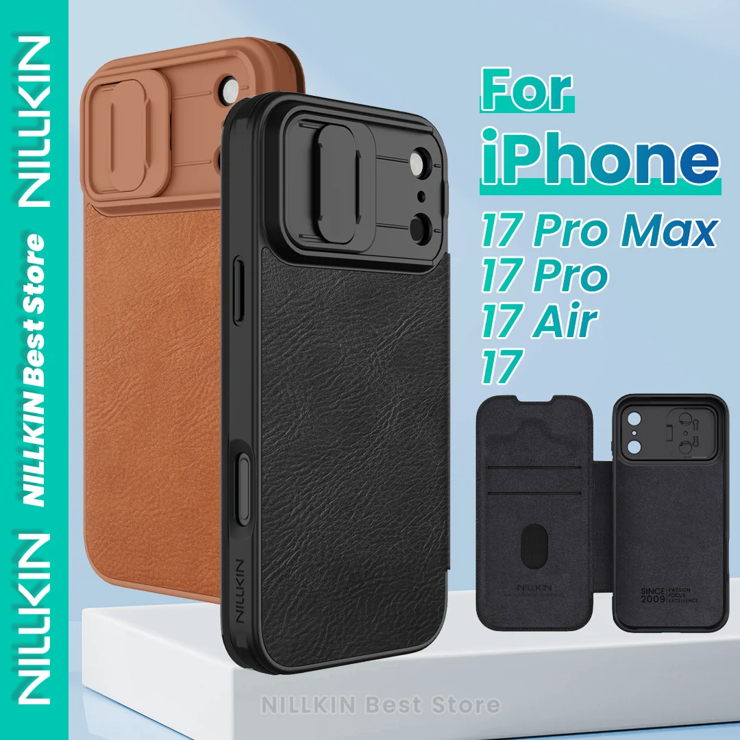 

Nillkin Business Flip Leather Case For Iphone 17 Pro Max 17 Air 17 Pro 17 With Slide Camera Cover Tpu+Pc Built-In Card Slot