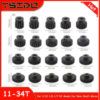M1 5mm 11T 13T 14T 16T 17T 21T 25T 27T 29T 34T Metal Motor Gear Pinion for 1/10 1/8 1/7 RC Model Car 5mm Shaft Motor Accessories