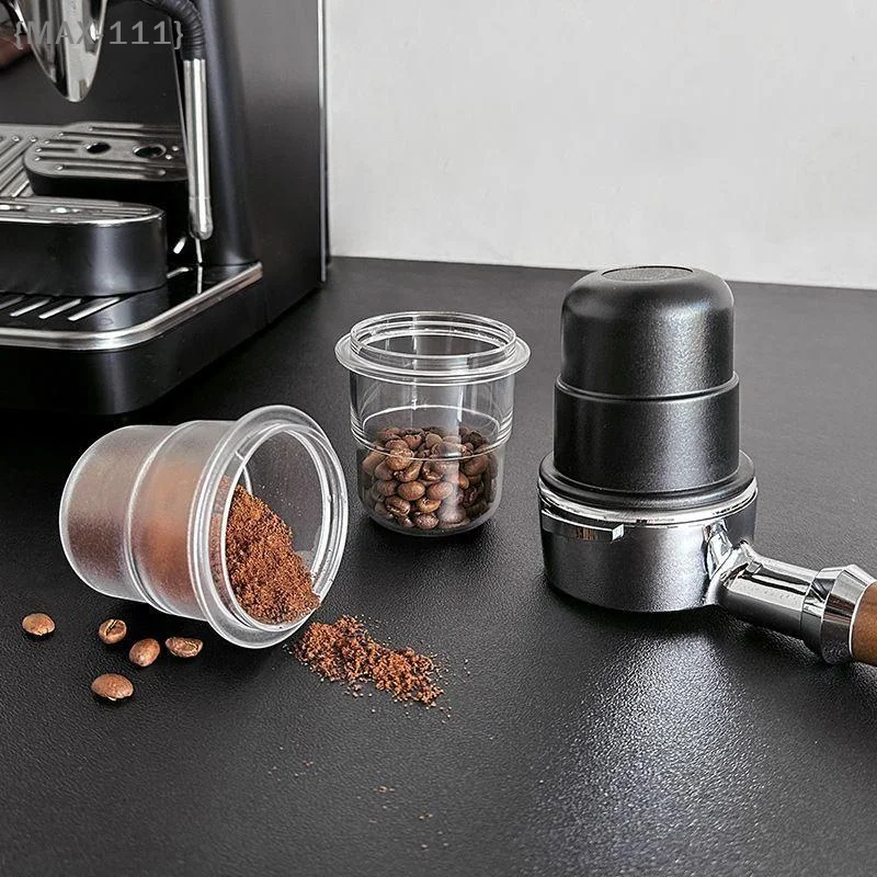 【MAX-111】58mm Black Clear Coffee Portafilter Dosing Cup - Espresso Sniffing Mug Anti-Flying Powder Machine Tool【W1】