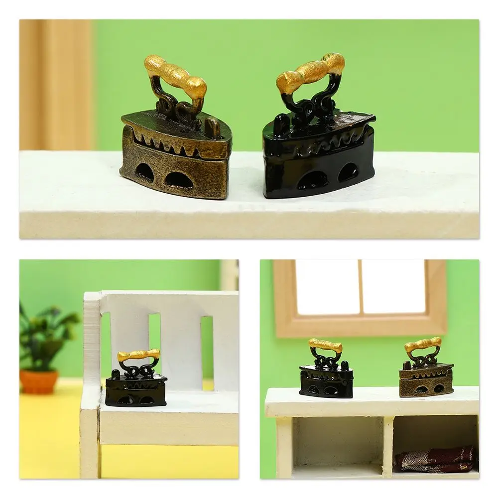 Gift  Accessories   Ironing Clothes Dollhouse Miniature Iron Mini Vintage Tool  House Furniture
