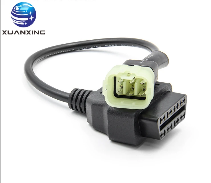 6 Pin To 16 Pin Adapter Cable OBD2 OBDII Female Engine Fault Diagnosis Detector Connector Cable for KTM Tune ECU Programming