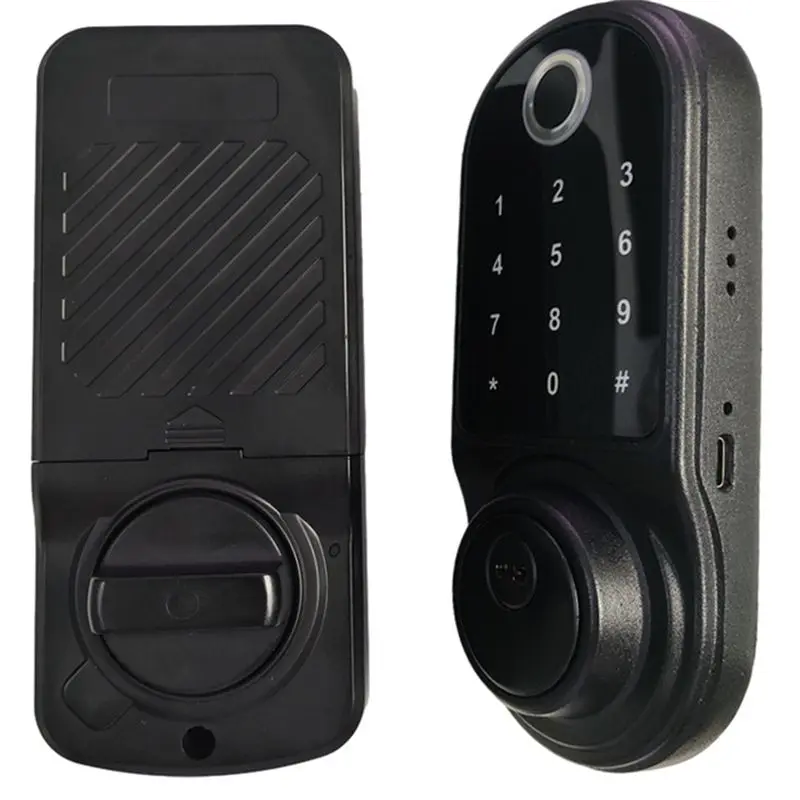 ABZZ-Smart Door Lock Can Be Operated By Fingerprint Sensor, Remote Intercom App, Smart Door Lock