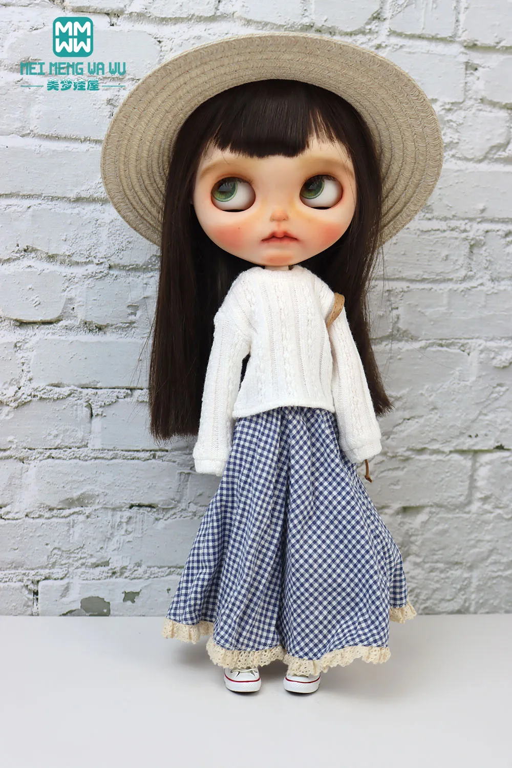 

28cm Blyth Doll Clothes Fashionable sweaters in pink white black for OB23 OB24 Azone Doll Accessories