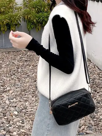 2024 Tassel Small Messenger Bag For Women Trend Lingge Embroidery Camera Female Shoulder Bag Fashion Chain Ladies Crossbody Bags
