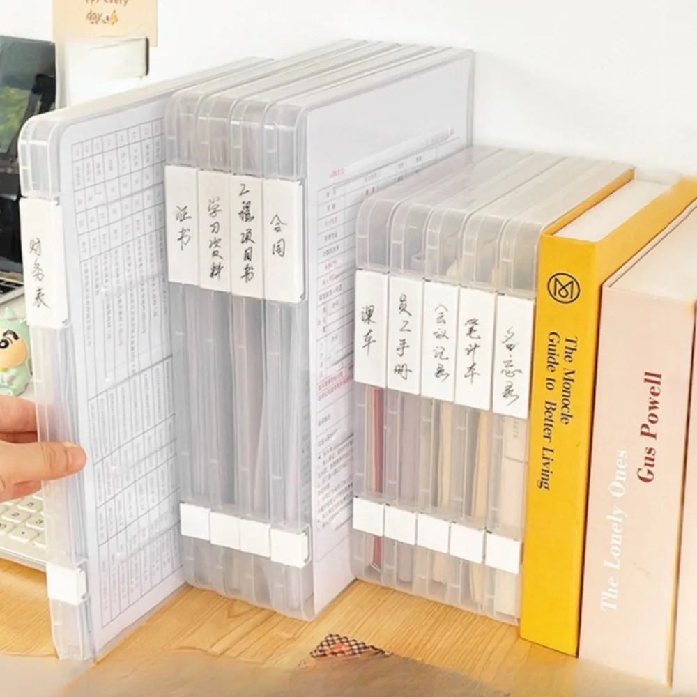 

File Storage Box Transparent Double Buckle Plastic Archive Box Waterproof Dustproof Visa Graduation Certificate Information Box