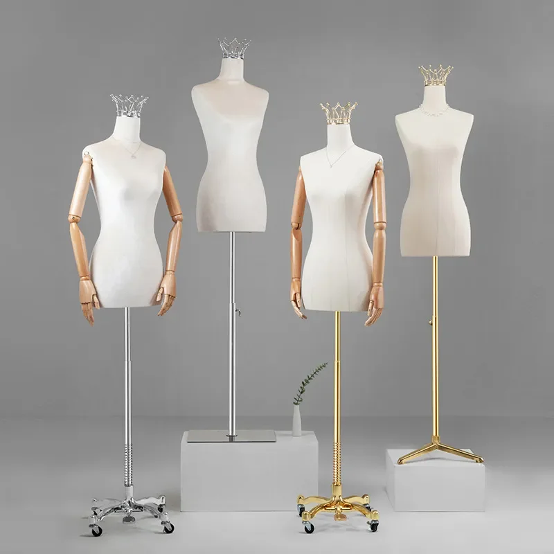 Half Body Female Mannequin Wedding Dress Display Stand Shop Window Prop for Bridal Gown Exhibition Hall Decoration