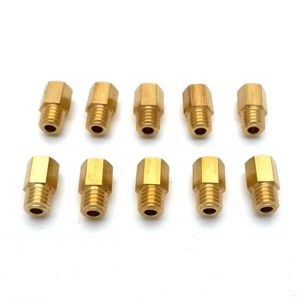 10pcs/set Hex Type Main Jets 5.2x0.75 Thread 6mm Head for MIKUNI Carburetor VM/TM/TMX RX100 AX100 TM24 27 28 Injector Nozzle