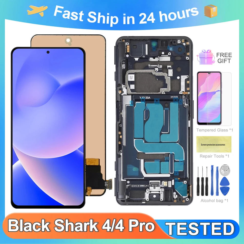 Tested For Xiaomi Black Shark 4 Pro For Black Shark 4 PRS-H0 LCD Display Touch Screen Digitizer Assembly Replacement