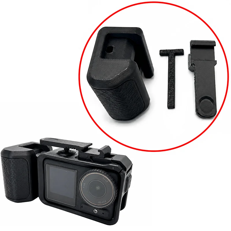 1Set For DJI Action 3/4/5 Pro 3D Printed Handle Grip Magnetic Quick Release Handheld Shooting Mount Street Photography Accessory
