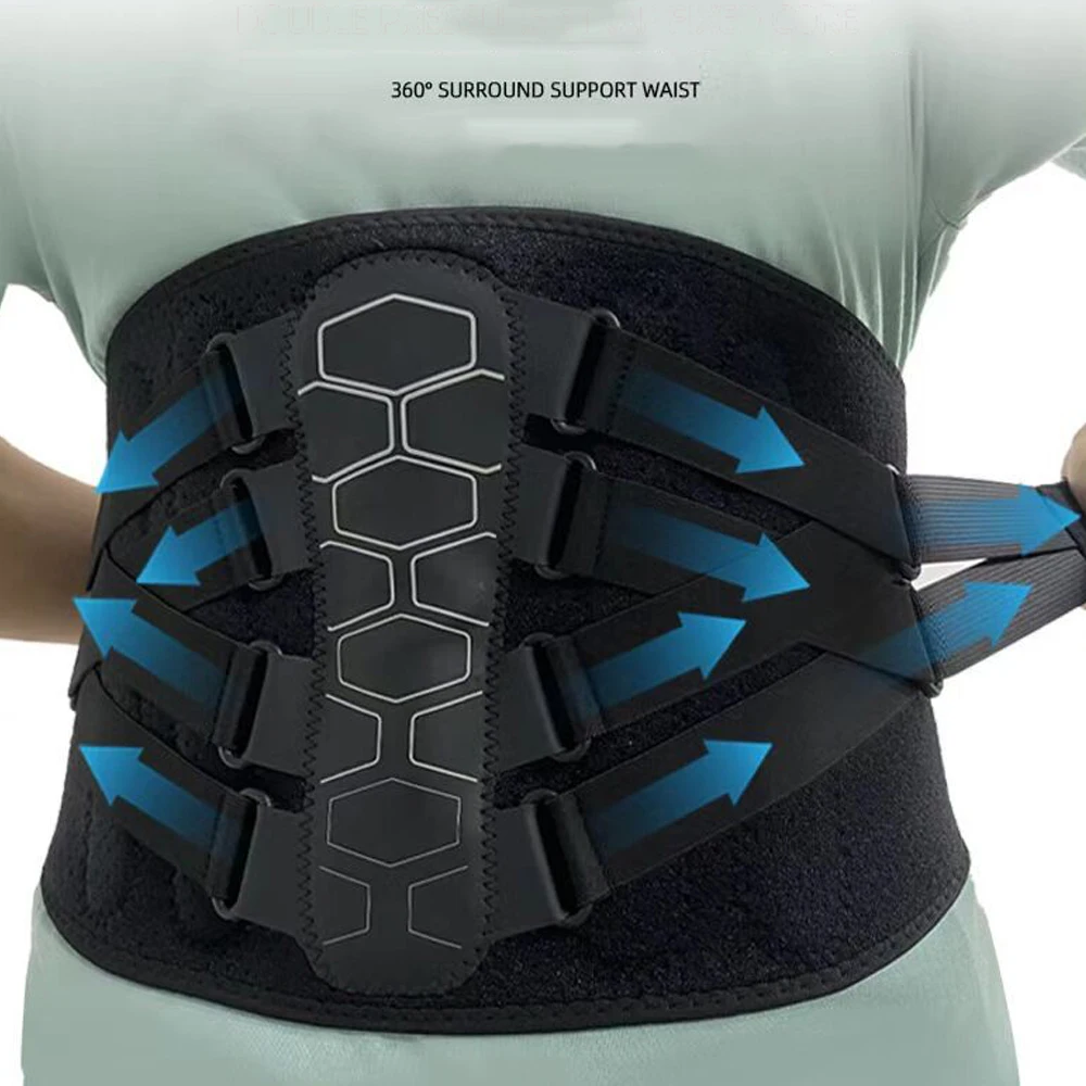 1 Stück Rückenstütze für Männer und Frauen – Lendenwirbelstützgürtel mit ergonomischem Polster, atmungsaktives 3D-Gewebe für Workouts, schweres Heben, Ischias
