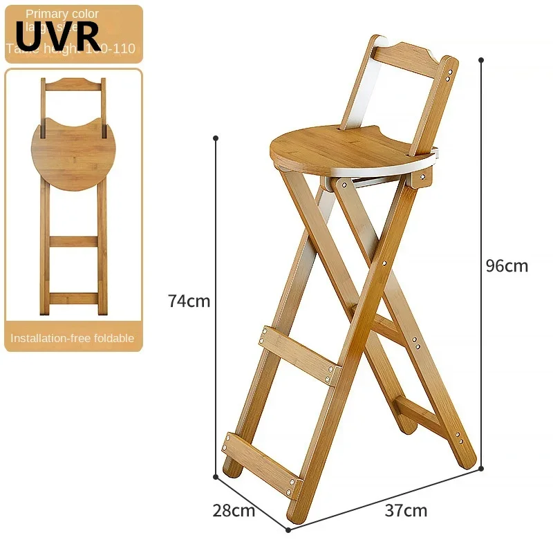 UVR Salon Bar Stools for Home Use Restaurant Backrest Chair Foldable Bar Stool Makeup Stool Front Desk Cashier Bar Stools