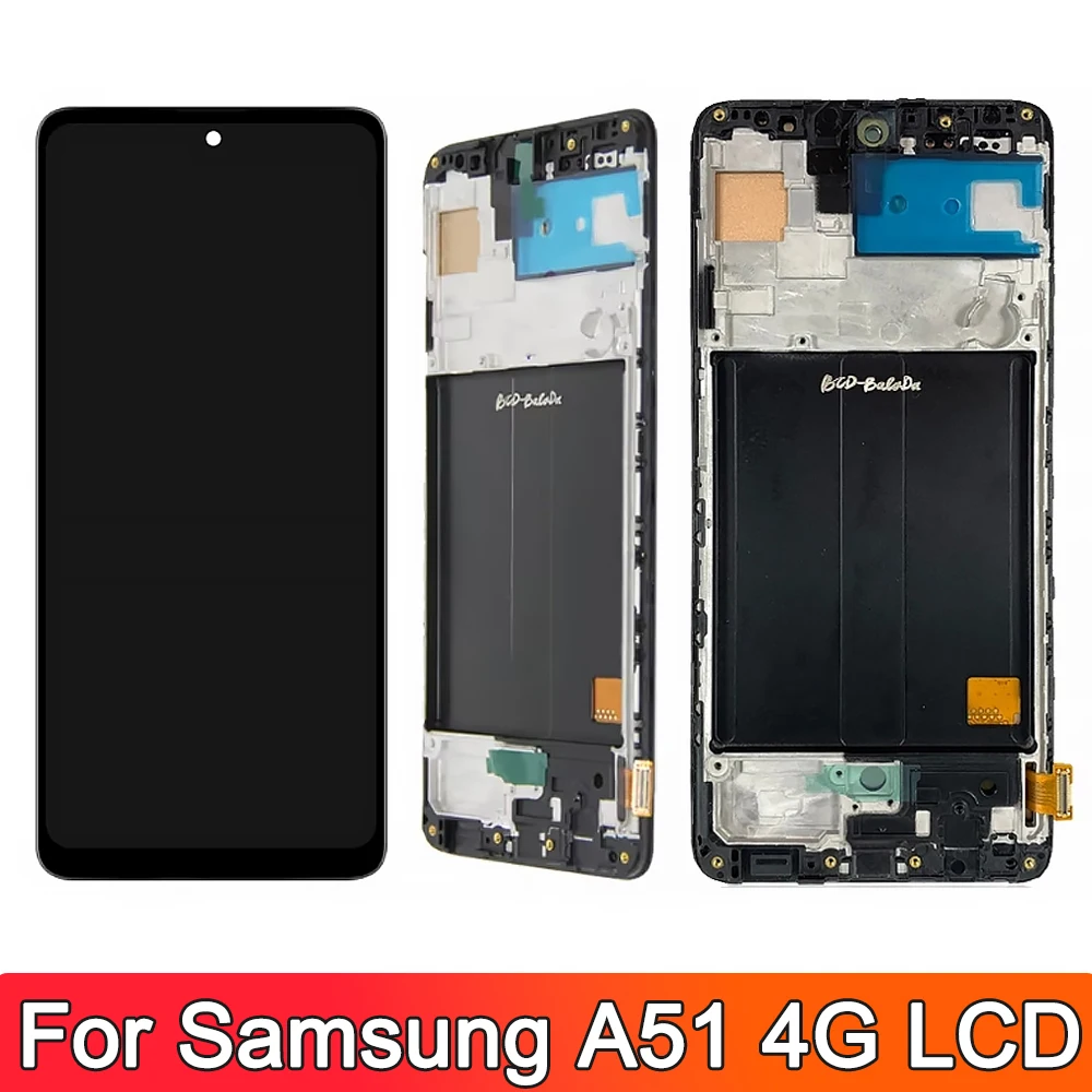 6.3″For Samsung Galaxy A51 Display LCD Screen&Digitizer Full Assembly&Frame For SM-A515F/DSN SM-A515F/DS SM-A515F/DST SM-A515F