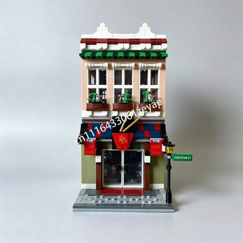 1461PCS Noodle Restaurant Arcade Modular MOC Creative Street View Model Custom Building Blocks DIY Assembly Educational Toy Gift