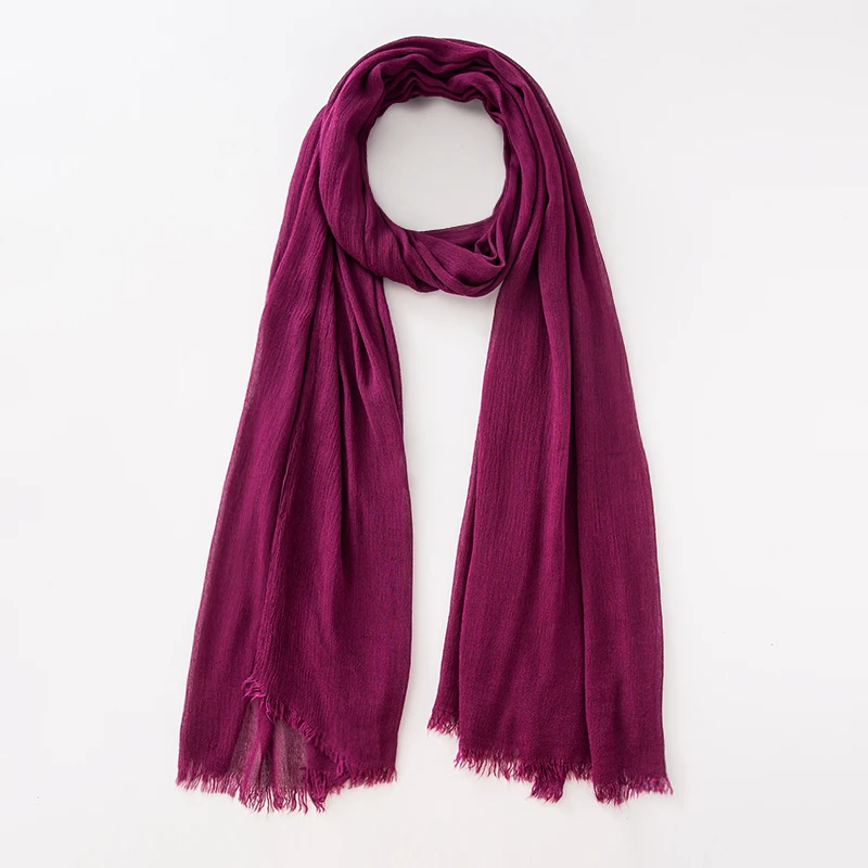61-Farben-Schal aus weicher Baumwoll-Viskose, Rayon-Material, muslimischer Hijab, nahöstlich, einfarbig, Kopftuch mit Quaste – Detail 33