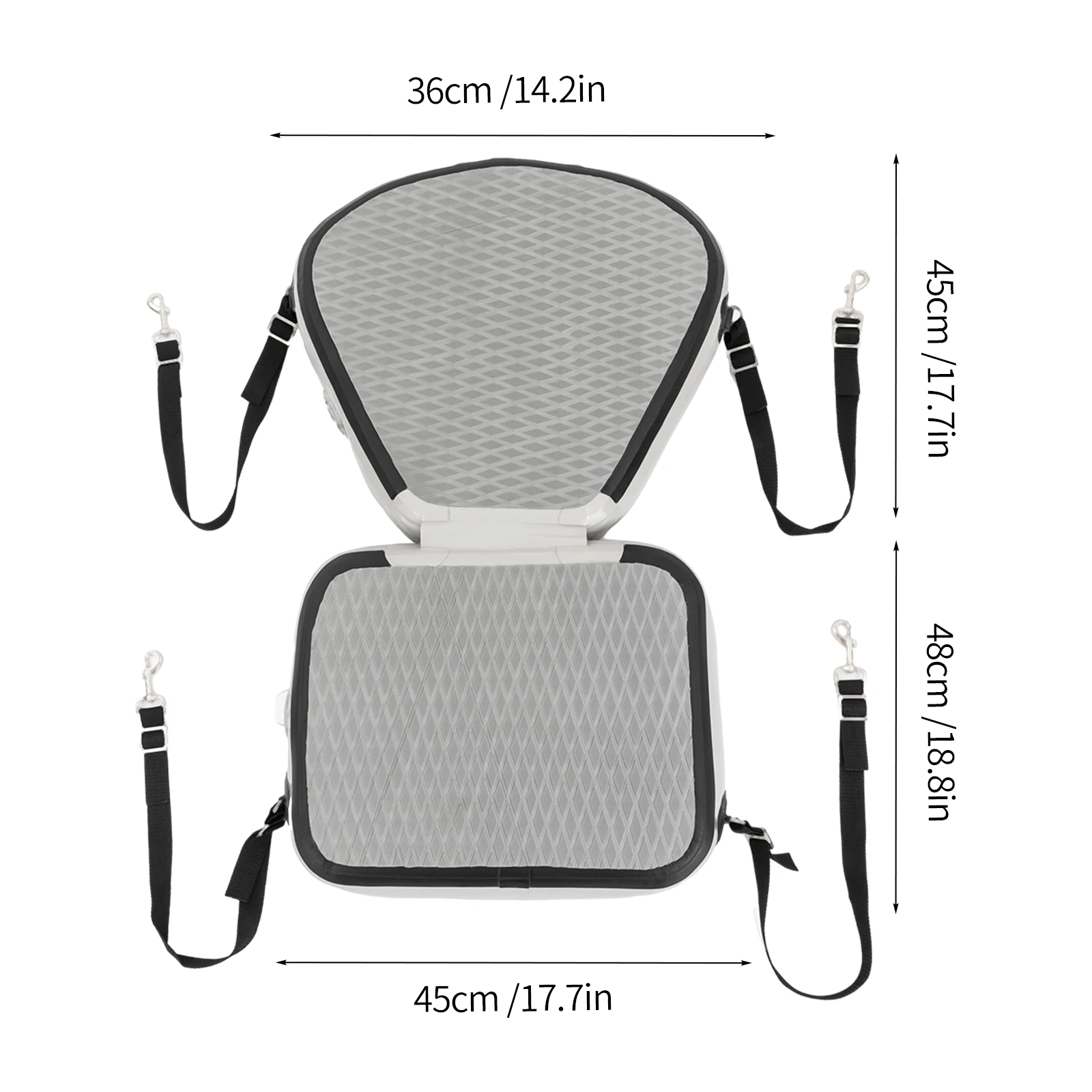 مقعد لوح مجداف كاياك قابل للنفخ | مقعد مسند ظهر برتقالي/رمادي/أسود لقوارب التجديف وصيد الأسماك #4