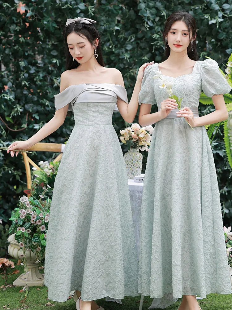 

Length Style Bridesmaid Dresses Girl Birthday Party Evening Dresses New Wedding Sisters Group Student Graduation Ceremony Dress