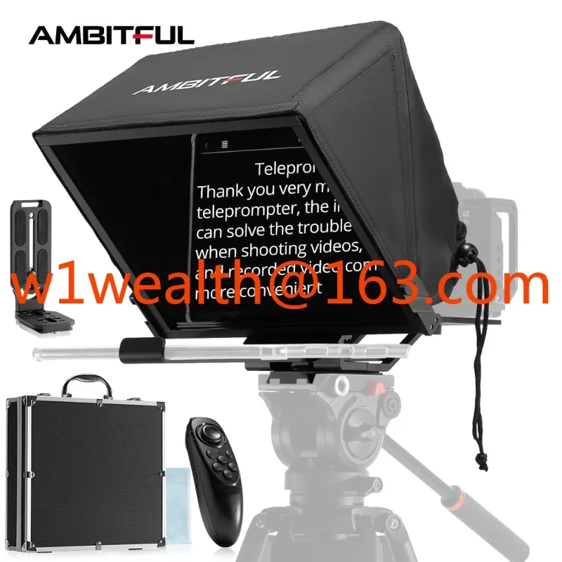 T14 Prompter Professionnel Portable Teleprompter Portable for Dslr Camera and Mobile Phone Live