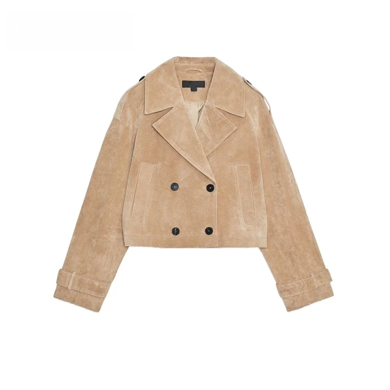 خريف جديد المرأة بولي Leather جلد طويل Sve Jaet معطف Sle سستة إغلاق الوجه طوق ort طول Faion ملابس خارجية 30257