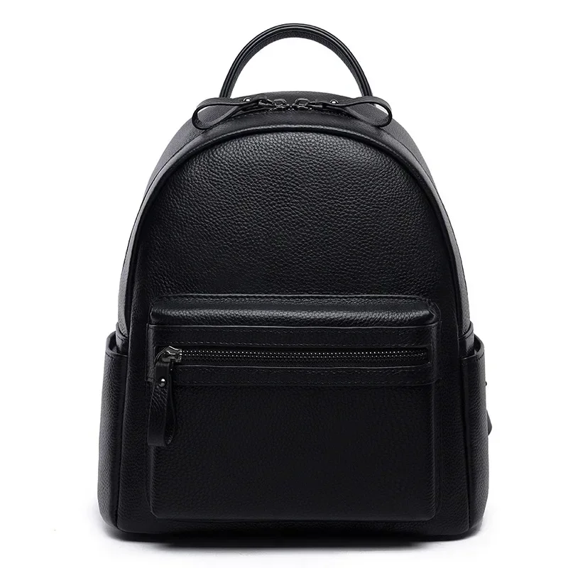 New Fashion Genuine Leather Women Solid Backpacks Luxury Brand Female Real Natural Leather Ladies Girl Student Casual Backpack