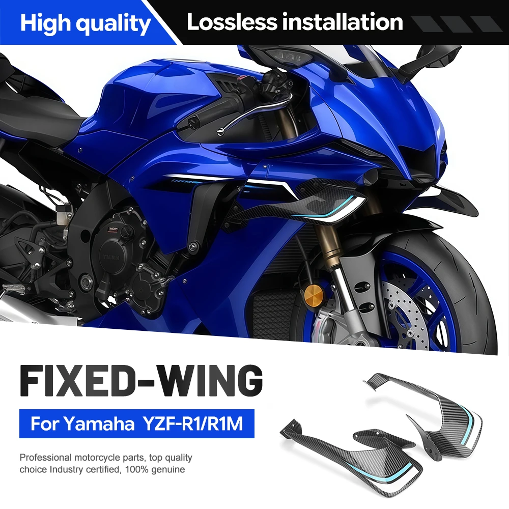 Motorcycle High-Quality Front Winglets Spoilers Small Wings for Yamaha YZF-R1 2020-2025 Fixed Aerodynamic Wings