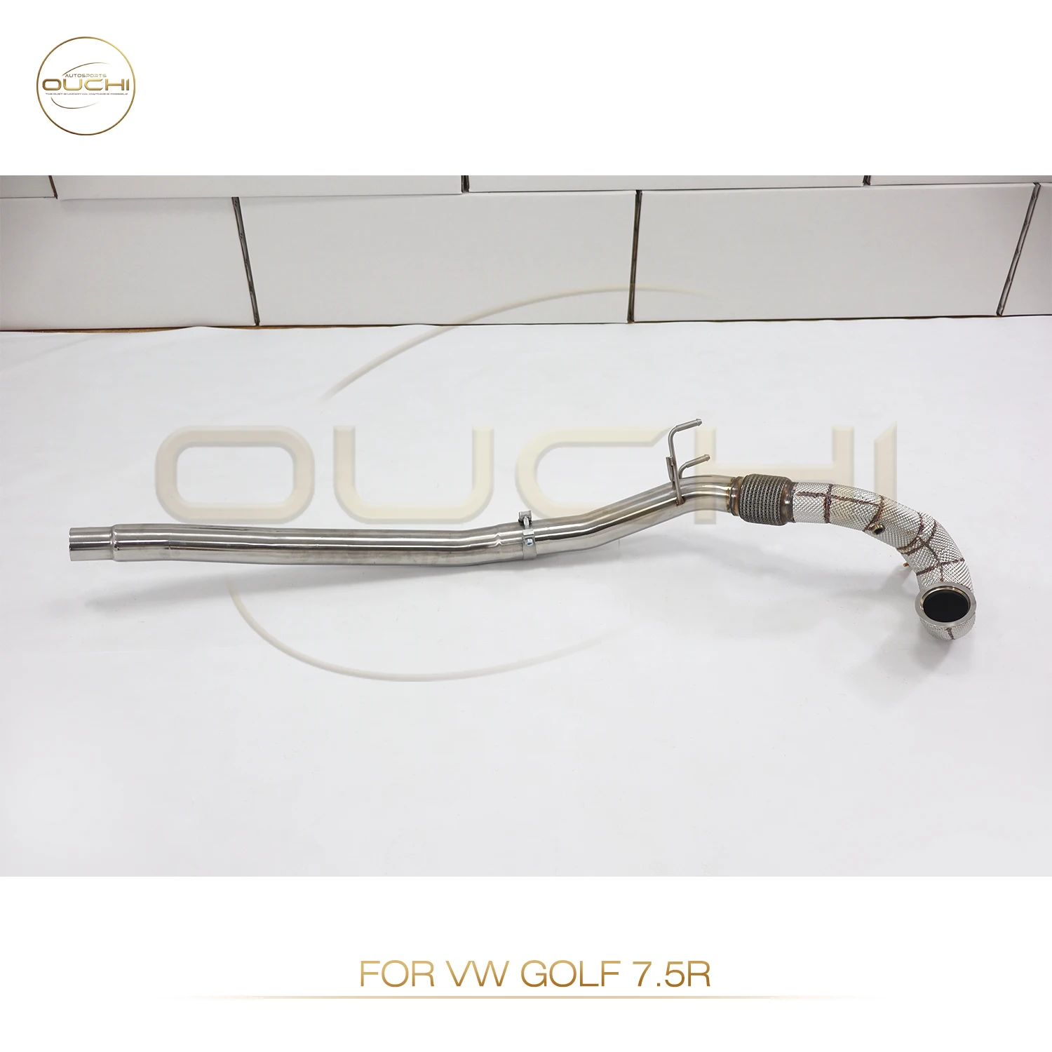 

OUCHI High Performance Downpipe For VW Golf 7.5 R 2012-2019 Stainless Steel Exhaust System With Heat Shield Without Cat