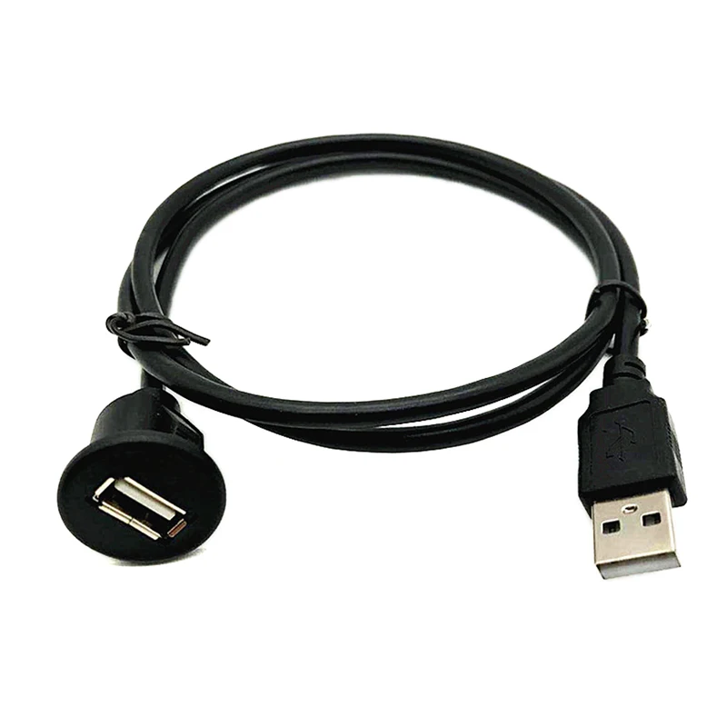 

Car Usb Waterproof Cable Socket USB 2.0 Auto Dashboard Motocycle Flush Mount Panel AUX Lead Extension Cord Adapter