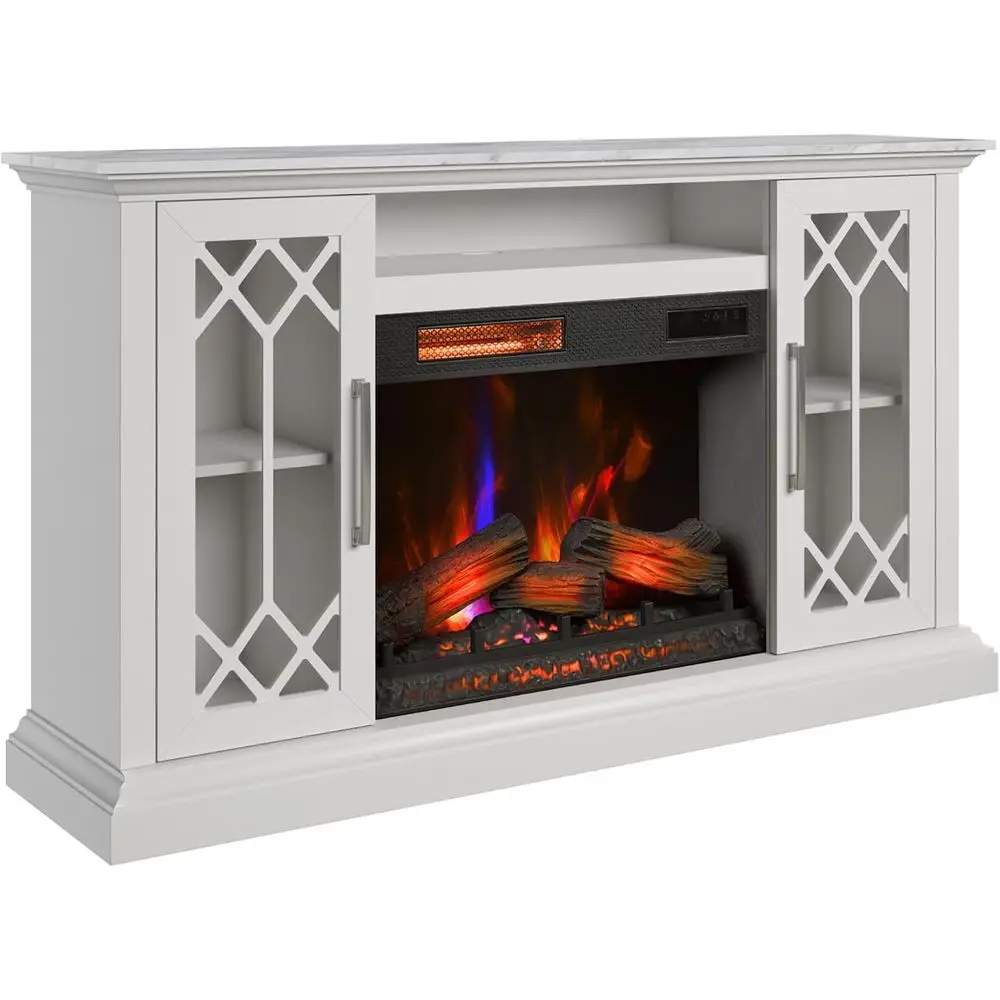 

Электрическая тумба-трансформер для телевизоров 65 дюймов с стеклянной дверцей, ярко-белая