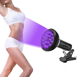 54W UV Tanning Lamp 18PCS LED Purple Lamp 395nm Tanning Light Full Body 300 °Rotating Adjustable Clip Type Home Tanning Solarium