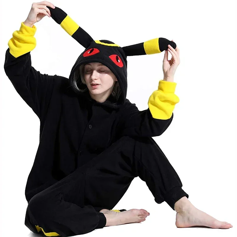 

Adult Moon Umbreon Unisex Onesie Kigurumi Pajamas for Adult Halloween Christmas Cosplay Costume Full Body Pijama Anime Sleepwear