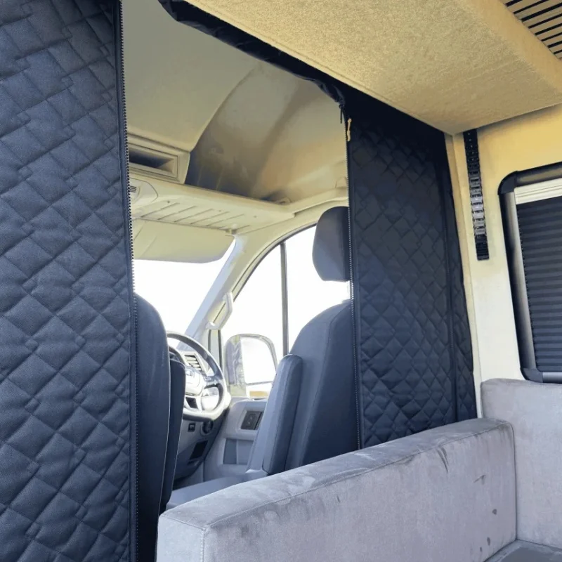 Verdunkelungsvorhang für alle Jahreszeiten, isolierter Kabinentrennvorhang für Fiat Ducato, Peugeot Boxer, Citroen Relay, Ram Promaster