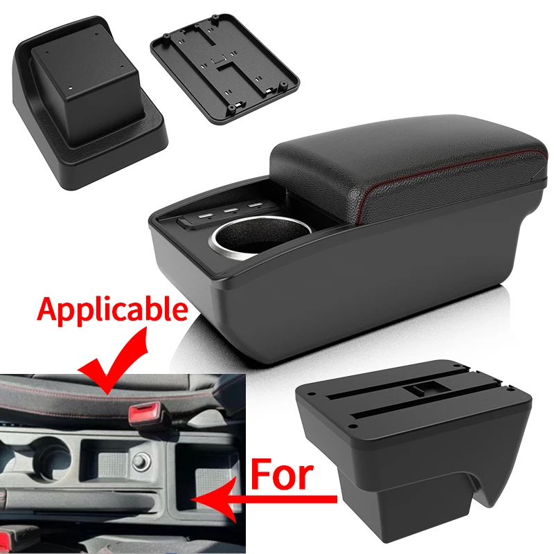 For SEAT IBIZA armrest center console storage car modification accessories elbow support storage box double-layer car accessorie