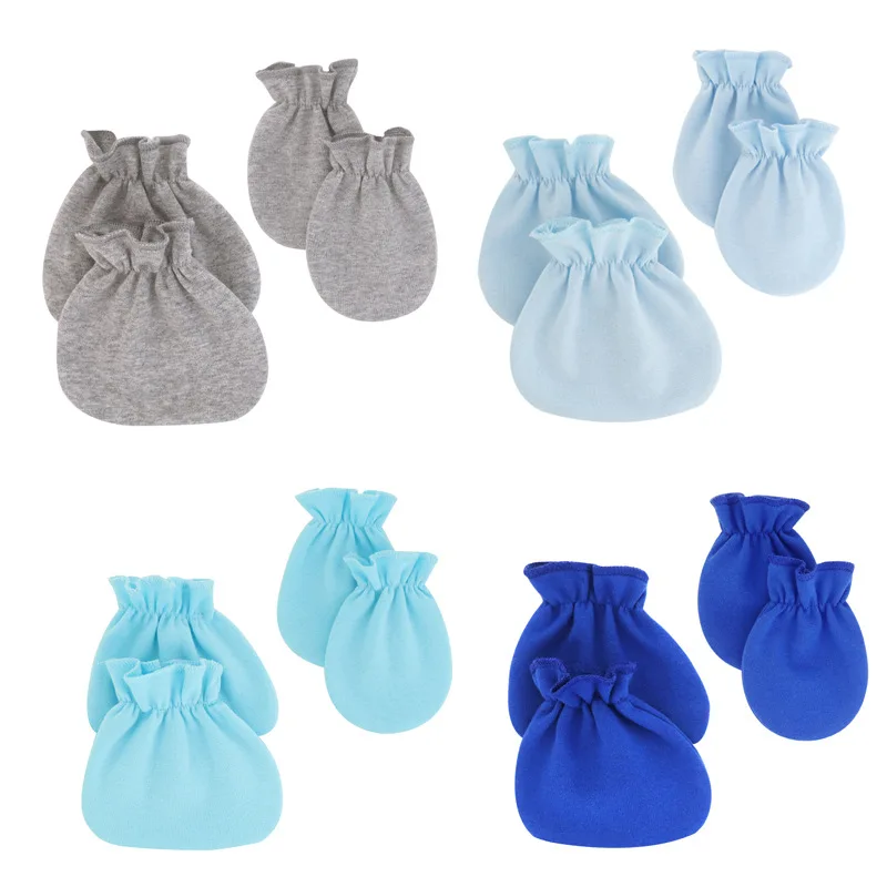 Baby Soft Cotton Gloves Foot Covers Set Anti Scratching Mittens Socks Face Protection Gloves Sox Kit for Newborn Infants