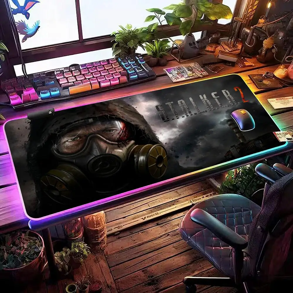 

Коврик для мыши GAME Stalker 2, коврик для мыши Chornobyl, игровой коврик для мыши RGB, настольный коврик HD Gamer, большой светодиодный светильник, коврики для мыши XXL