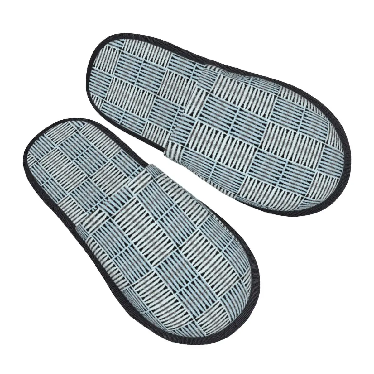 Custom Clarinet Crosshatch Pattern Slippers Memory Foam Warm Soft Women House Slipper Indoor Cozy Shoes