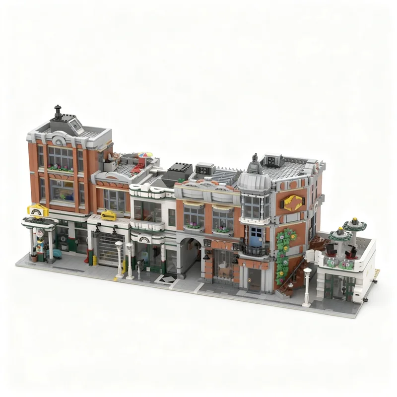 6521pcs MOC 3in1 Corner Garage Alternative Builds Modular Buildings Model Building Blocks Toy Construction Christmas Gifts Idea