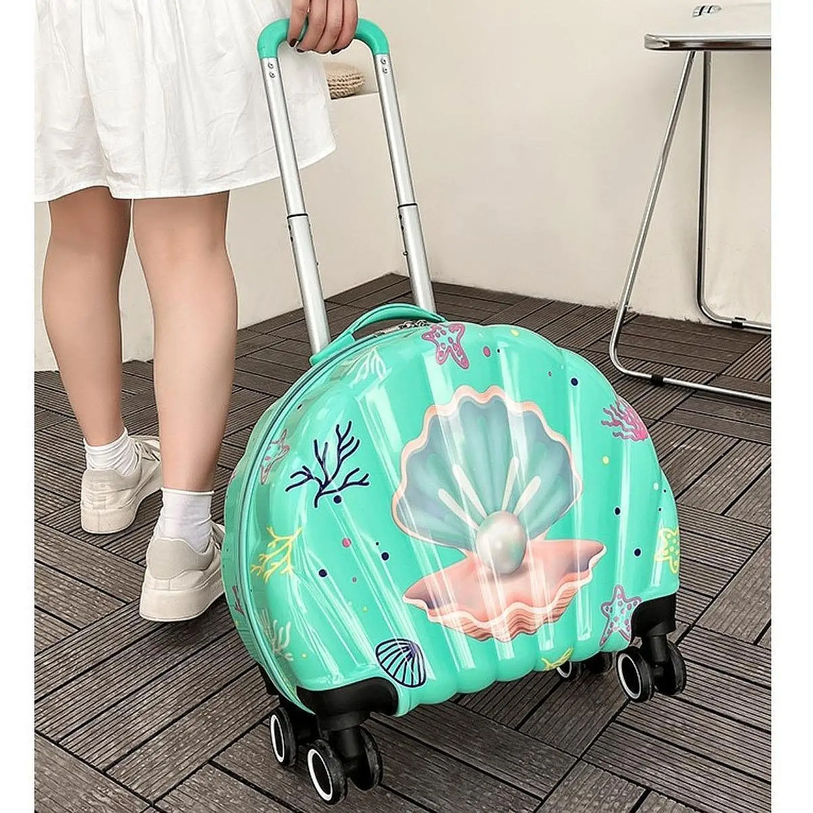 

Kids Luggage Rolling Suitcase Portable Cute Gift Sturdy with Wheels Compact