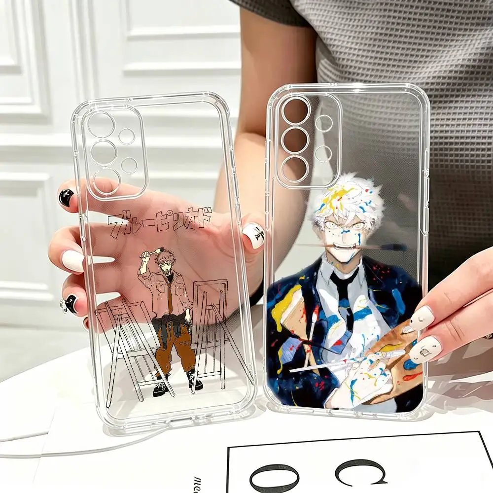 Yatora Yaguchi Blue P-Period  Phone Case Transparent Silicone Soft For Samsung S25,S24,S21,S22,S23,S30,Ultra,S20,Plus,Fe