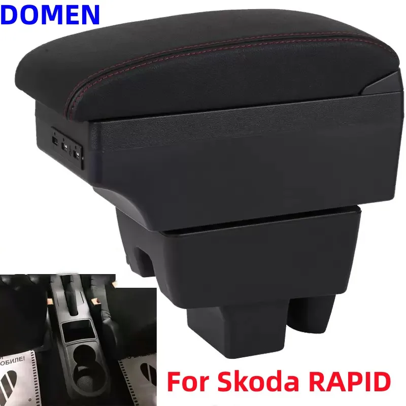 

For Skoda RAPID Armrest For Volkswagen VW Polo 2020 2021 Car Armrest Box Retrofit Car Accessories Interior details Storage Box