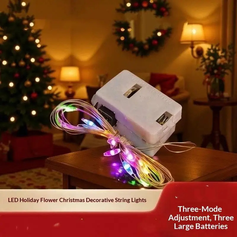 5Pcs LED Copper Wire Fairy String Lights Battery Powered Waterproof Mini Garland Light For Wedding Christmas Flower Gift Decor